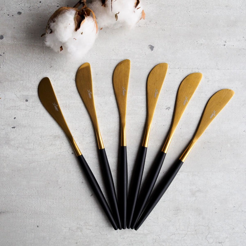 Elegant Butter Knives - Gold Black