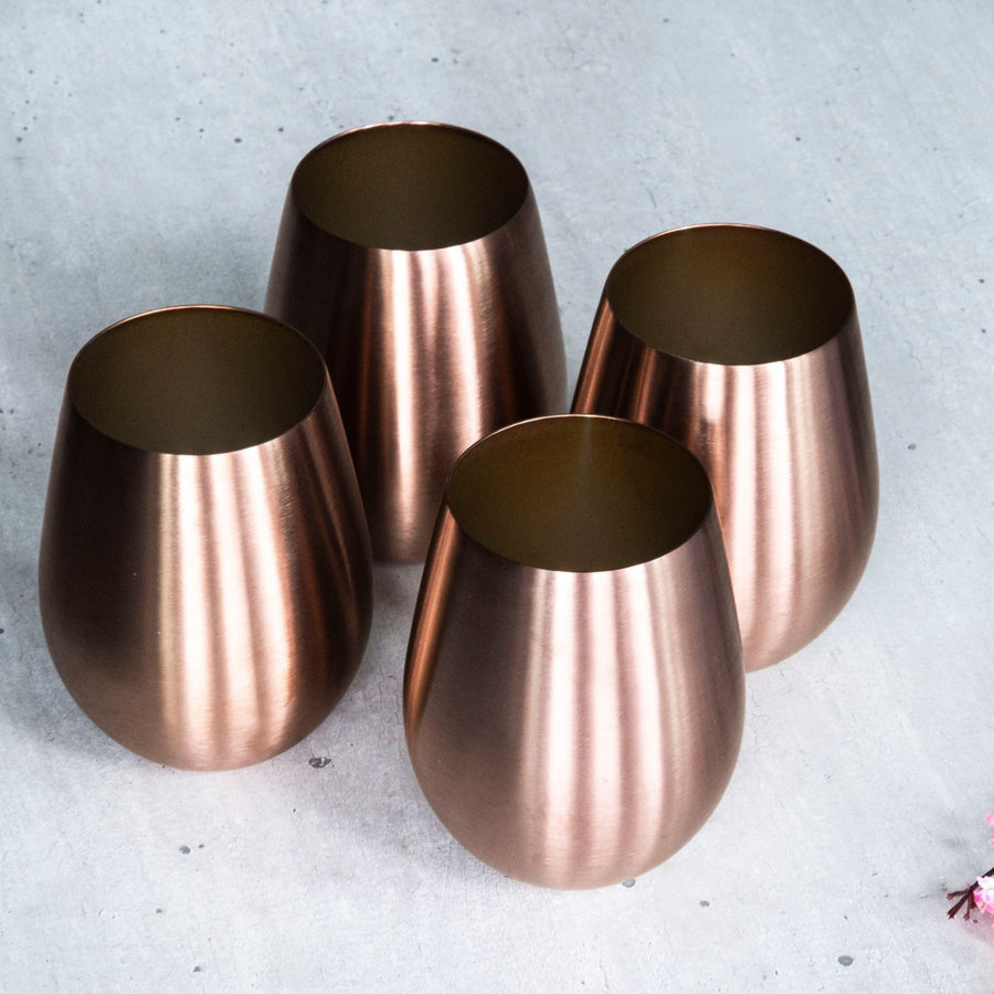Lusso Stainless Steel Cups - Rose Gold