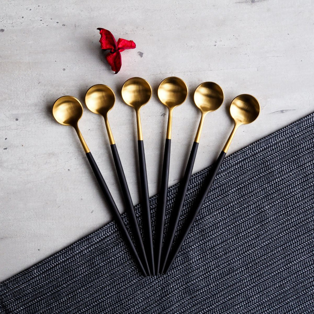 Elegante Latte Lepels - Goud Zwart
