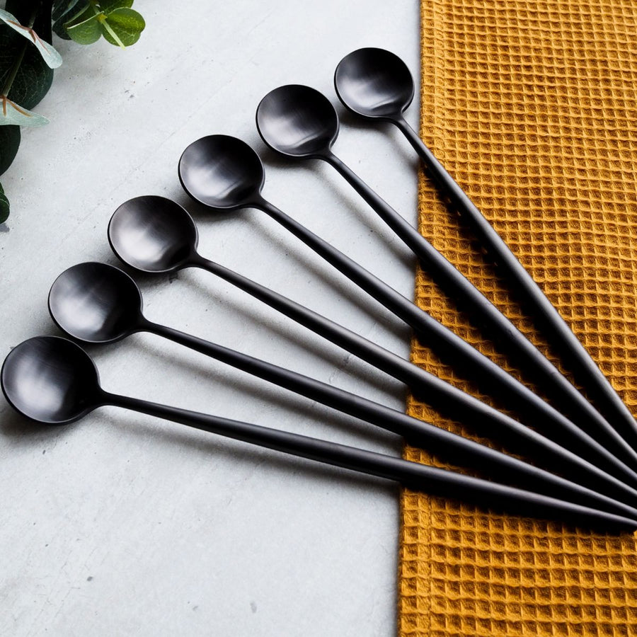 Elegant Latte Spoons - Black