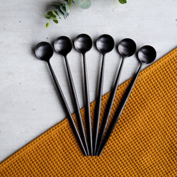 Elegant Latte Spoons - Black