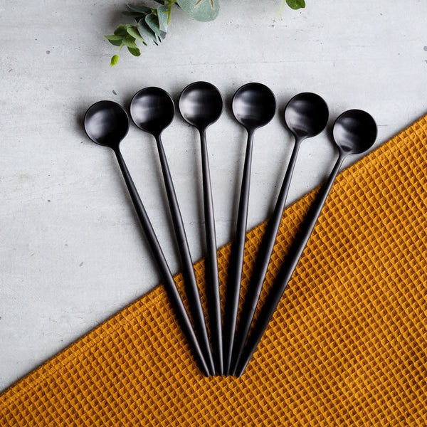 Elegant Latte Spoons - Black