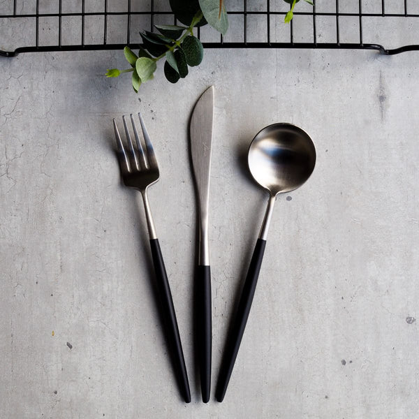 Elegant Appetizer Cutlery - Silver Black