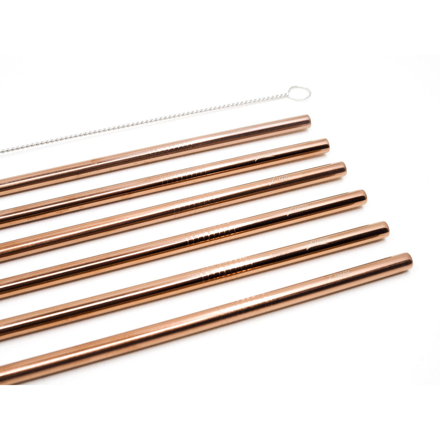 Lusso Straight Straws - Rose Gold